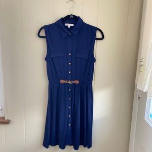 G COLLECTION Navy Blue Sleeveless Dress